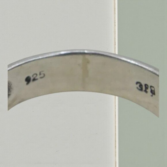 Vintage Samuel Benham Sterling Peridot Ring Cushion Cut Stone August Birthstone - Picture 7 of 9